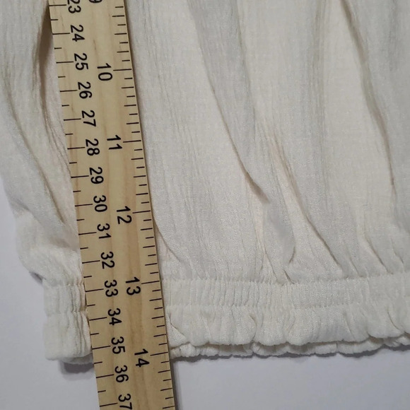 DIVIDED H&M Crop Top Floral Embroidered Beach Coastal Bohemian Artsy Sz Medium - Picture 10 of 12